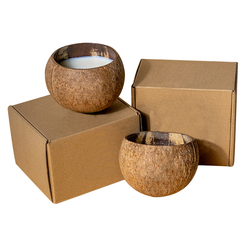 Natural coconut shell scented candle