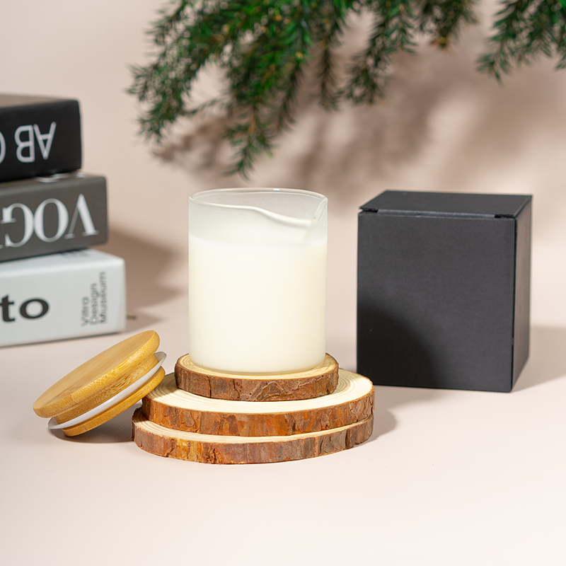 Transparent white black frosted glass body SPA massage candle