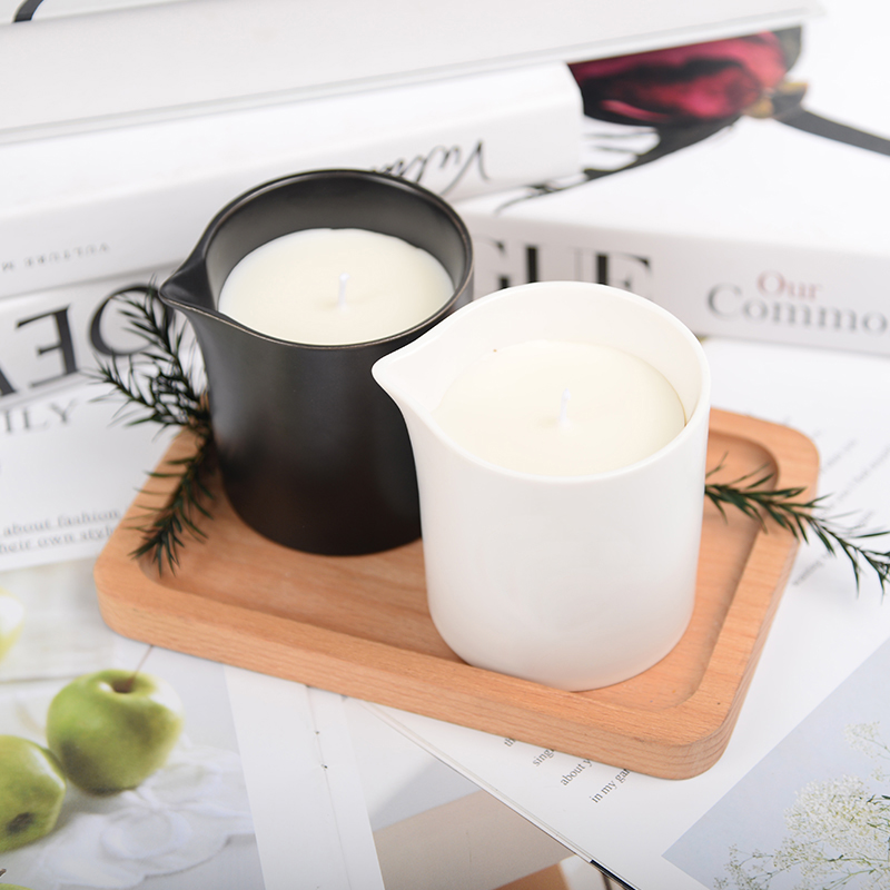 Black white ceramic cup massage essential oil candle