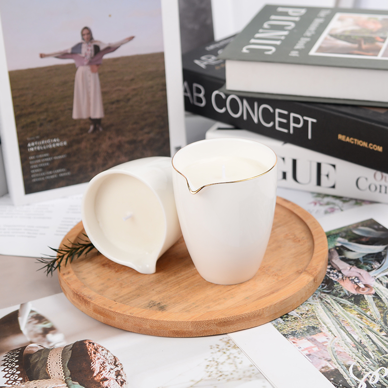Phnom Penh white ceramic cup SPA massage essential oil candle